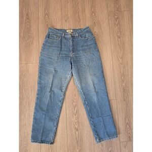 LL Bean Womens 12 Reg Fleece Lined Jeans Original Fit Relaxed High Rise Blue
